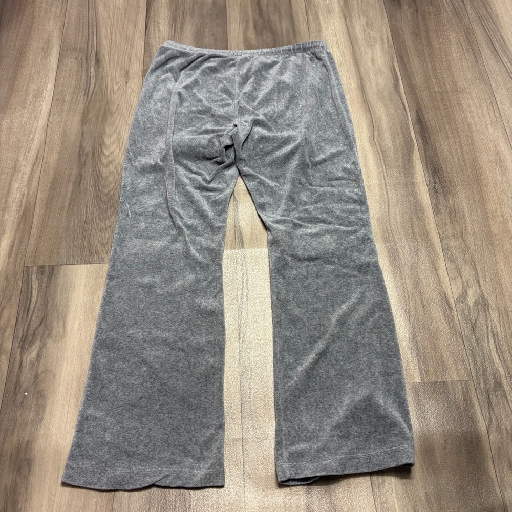 No Boundaries Womens Gray Velour Wide Leg Lounge Pants Elastic Waist Flare L